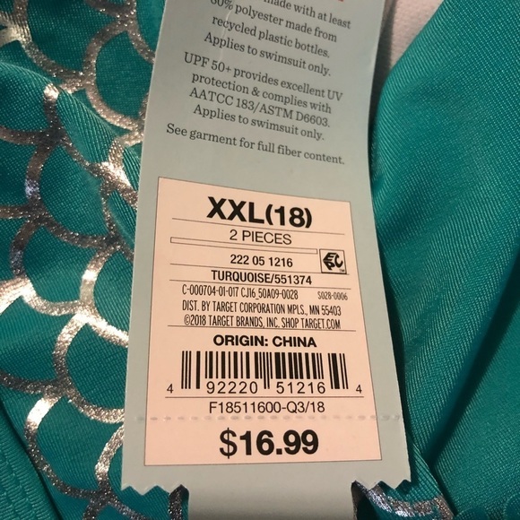 Cat and Jack Girls XXL (18) swimsuit NWT - Picture 5 of 5